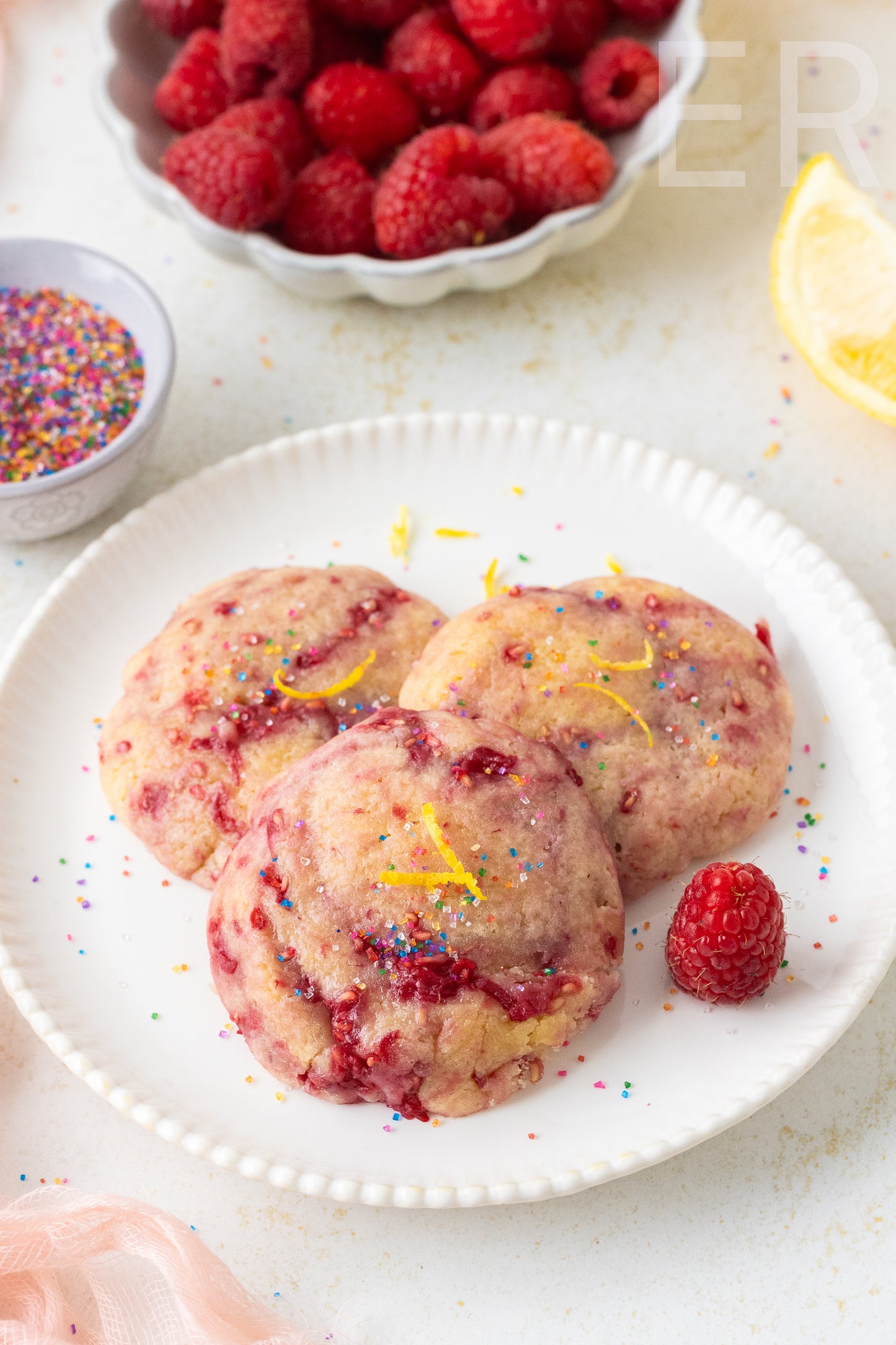 π Lemon Raspberry Cookies