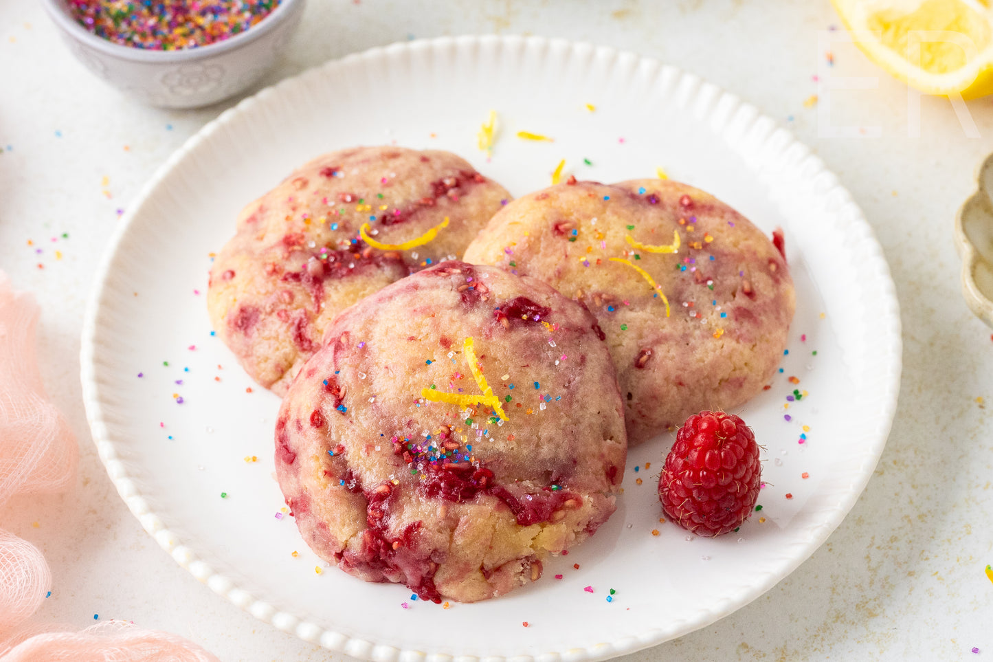 π Lemon Raspberry Cookies