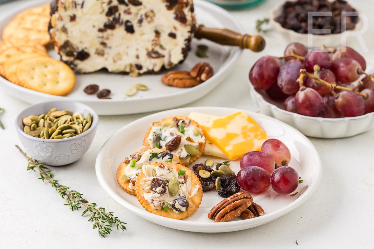 Easy Cheese Ball with Raisins & Pecans