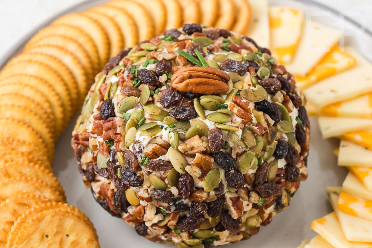 Easy Cheese Ball with Raisins & Pecans