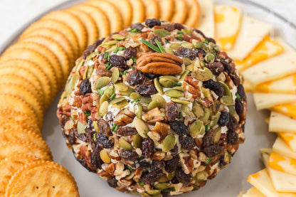 Easy Cheese Ball with Raisins & Pecans