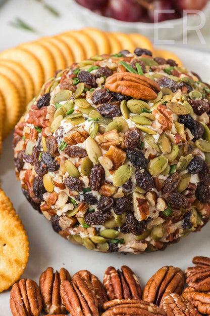 Easy Cheese Ball with Raisins & Pecans