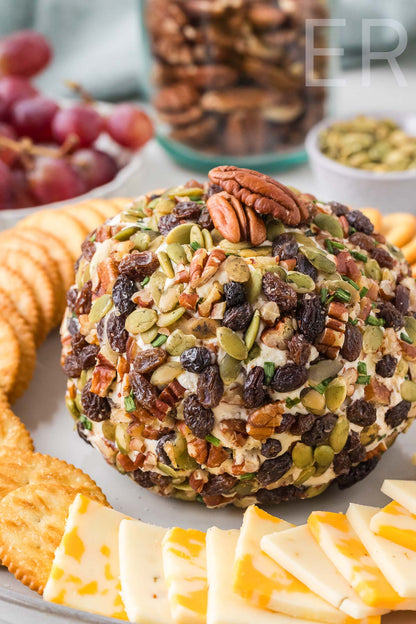 Easy Cheese Ball with Raisins & Pecans