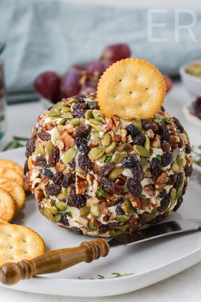 Easy Cheese Ball with Raisins & Pecans