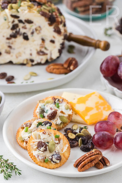Easy Cheese Ball with Raisins & Pecans