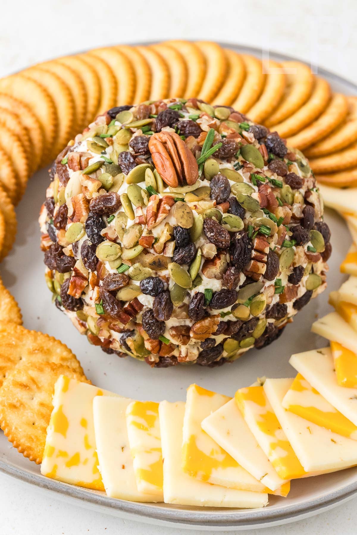 Easy Cheese Ball with Raisins & Pecans