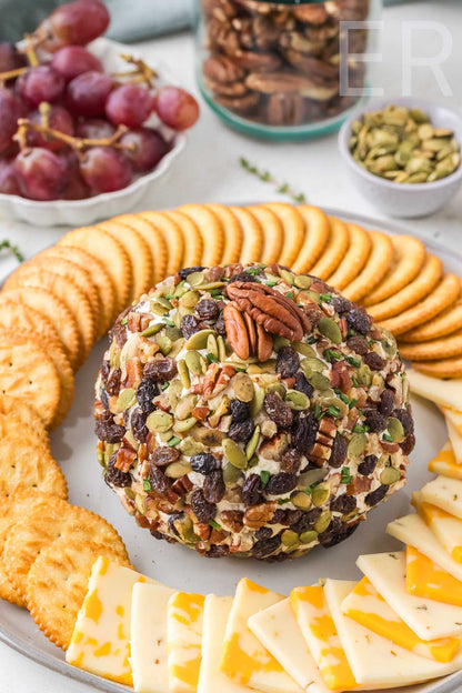 Easy Cheese Ball with Raisins & Pecans