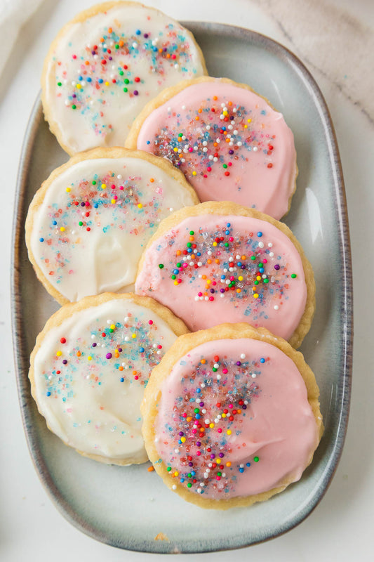 Soft Sugar Cookies with Frosting and Sprinkles