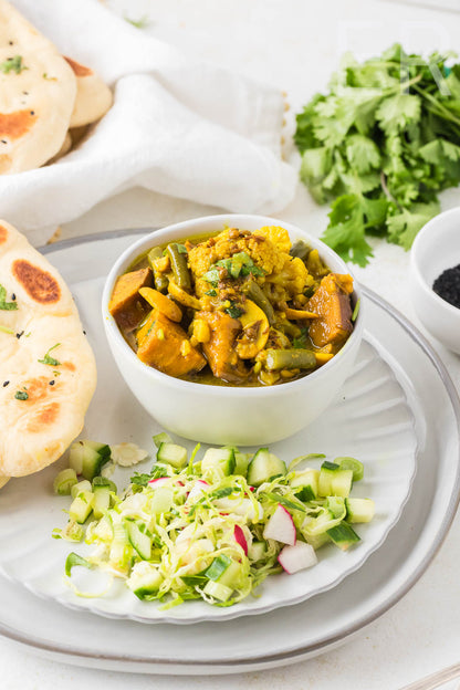Sweet Potato, Cauliflower, and Green Bean Curry 🍠