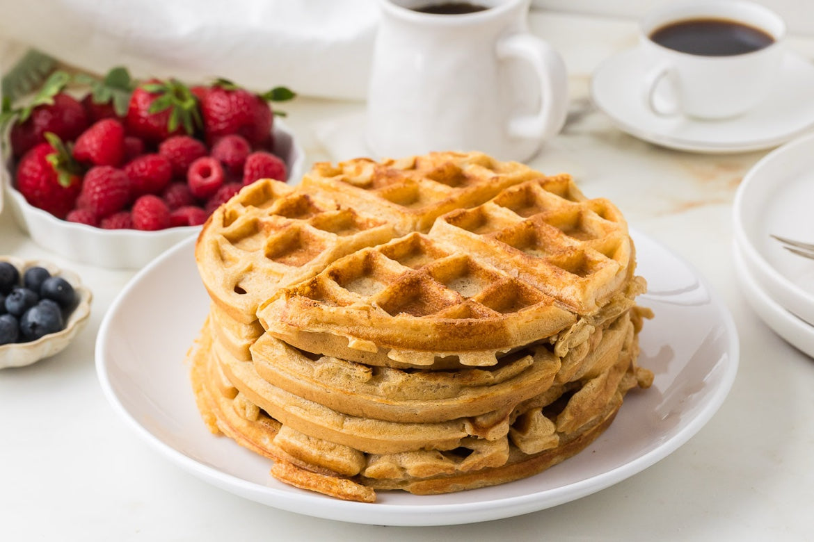 Freshly milled flour waffles made from the mini-course recipe